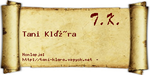Tani Klára névjegykártya