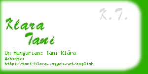klara tani business card
